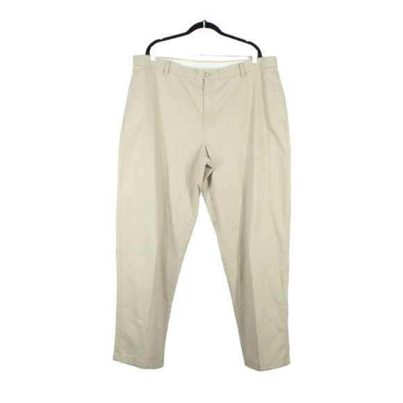LL Bean Brown Cotton Wrinkle-Free Double L Classic Fit Chino Pants 42x37 - Picture 1 of 9